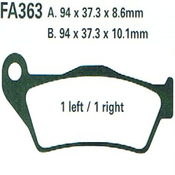 EBC BRAKE PAD SET SINTERED FA363HH